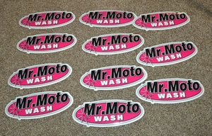 Lote de 11 PEGATINAS VINILO ORIGINAL VINTAGE MR. MOTO WASH - MOTOCICLETAS - Imagen 1 de 5