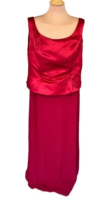 Bella Formals By Venus Womens Red Formal Dress Size 22 Sleeveless Embroidered  - Image 1 of 4