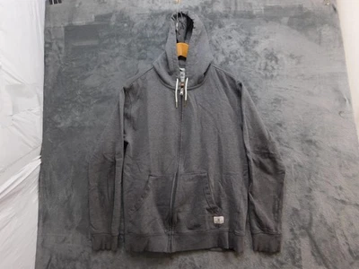 DC Shoes Hoodie Mens Large Gray Full Zip Sweatshirt Drawstring Skate Logo Patch - Image 1 of 4
