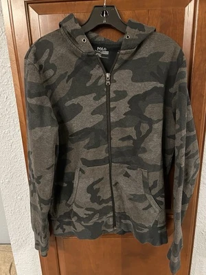 Polo Ralph Lauren Camuflaje Rendimiento Cremallera Completa Sudadera con Capucha Mediana Negra Gris Foto 1 de 4