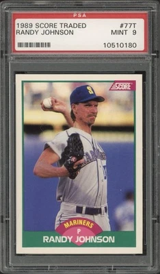 Randy Johnson Rookie RC #77T 1989 Score Traded PSA 9 como nuevo Salón de la fama Seattle Mariners  Foto 1 de 2