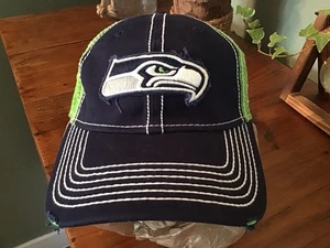 New NEW ERA 9FORTY NFL Seattle SEAHAWKS MeshBack Hat Cap, BLUE & GREEN - Picture 1 of 6