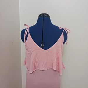 Amiani Maxi Dress Lace Pink Crochet Med Lightweight Rayon Resort Wear - Picture 1 of 11