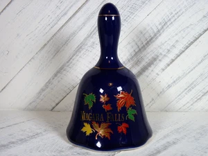 Campana azul cobalto porcelana vintage de las Cataratas del Niágara hojas de otoño - L4 - Imagen 1 de 9