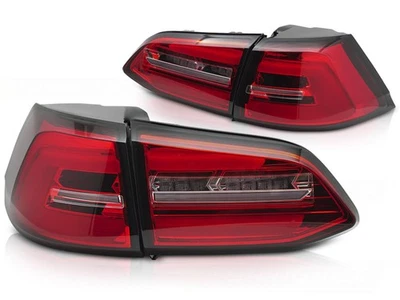Fanali posteriori full led lightbar per VW Golf 7 (VII) Variant 17-20 rosso/cromo - Immagine 1 di 4