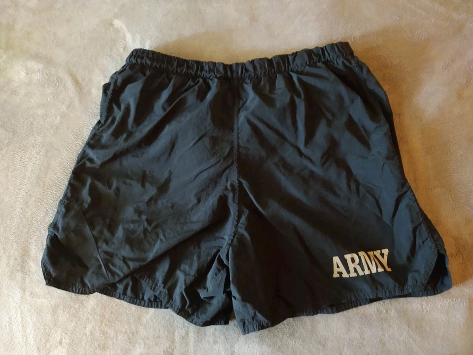 Vintage US Army Shorts Large Black Lined PT Lightweight Fitnes Running Training  - Image 1 of 4