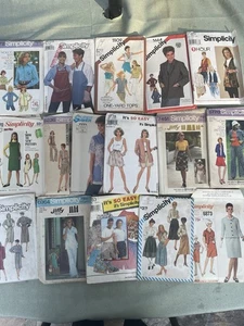 Lot 16 Vintage 60s 70s 80s Women’s Sewing Patterns Simplicity Cut Uncut - Picture 1 of 15
