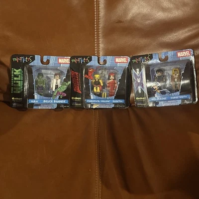 Minimates Marvel Comics Hulk Bruce Banner Wolverine Sabretooth Daredevil Elektra Foto 1 de 4