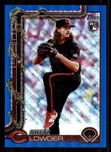 2025 Topps Holiday Blue Metallic Glitter #H104 Rhett Lowder Cincinnati Reds RC - Bild 1 von 2