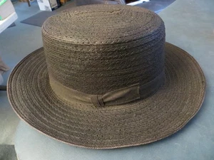 PARK PLAZA BLACK MESH AMISH HAT WITH RIBBON 7 3/8 55 - Picture 1 of 7