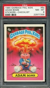 PSA 8 1985 Adam Bomb #8a Stickers Matte Checklist - Picture 1 of 2