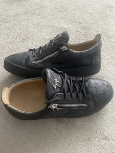 Hombres Genuino Giuseppe Zanotti Cuero Negro Entrenador Zapatos Reino Unido Talla 10 EU 45 - Imagen 1 de 9