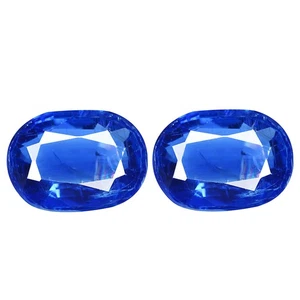 VVS 3,46 quilates [par de 2 piezas] significativo ovalado 8,2 x 6,1 mm azul real cianita natural - Imagen 1 de 5