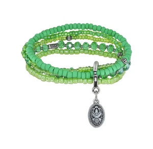 KONPLOTT Armband Petit Glamour d´Afrique grün antik Silber Bracelet dehnbar - Bild 1 von 1
