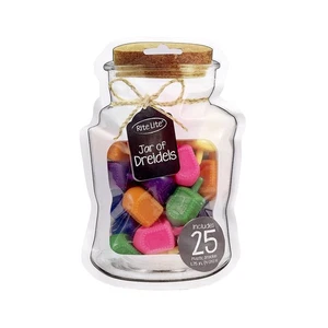 Rite Lite "Jar" of Dreidels Spin the Dreidel Hanukkah Game 25 MultiColor Pieces - Picture 1 of 3