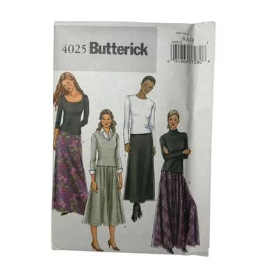 Butterick Pattern 4025 Misses Skirts Maxi Flared and Bias Sizes 6 8 10 UNCUT - Image 1 of 3