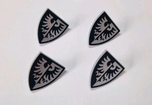 LEGO Black Falcon Knight Shield Triangular Black Border NEW x4 Castle - Picture 1 of 1