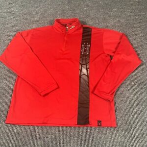 VTG Spyder Shirt Mens L Red Pullover 1/4 Zip Base Layer Thermal Y2K Ski Racing