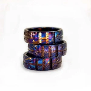 Nuevo Anillo Damasco Titanio Hecho por CNC Hombres Mujeres Anillos para Dedos Regalo - Imagen 1 de 9