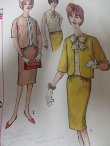 Vintage Años 60 Simplicity 4299 TRAJE CHAQUETA CHAQUETA BLUSA Patrón de costura Mujer Talla 14 - Imagen 1 de 7
