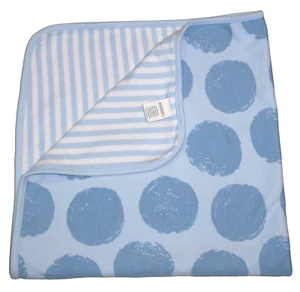 Gymboree 2019 Blue Large Polka Dot Stripe Baby Blanket Security Lovey - Picture 1 of 3
