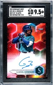 Gabriel Gonzalez Auto 2023 Bowmans bester roter Lava-Refraktor #/10 SGC 9,5 neuwertig - Bild 1 von 2