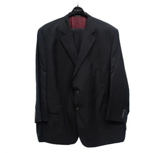 Jack Victor Suit Blazer 52 Pants 53x29 Black Pinstripe Fine Wool Custom Tailored - Picture 1 of 17
