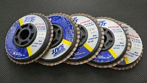Set of 5 United Abrasives-SAIT73480, 4-1/2 by 7/8 80X SAITlam Flap Discs . - Picture 1 of 4