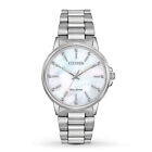 New Citizen Eco Drive Ladies Chandler Mop Dial Stainless Steel Watch Fe7030 57D
