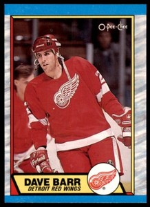 1989-90 O-Pee-Chee Dave Barr . Detroit Red Wings #13