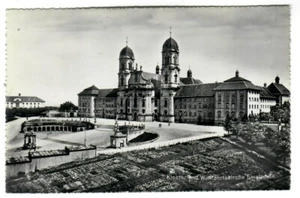 Ansichtskarte s/w Kloster und Wallfahrtskirche Einsiedeln 1950er Jahr ungelaufen - Bild 1 von 2
