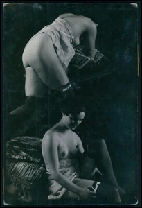 dd Fotomontaje Francés Desnudo Mujer Talla Mediana 4x7 Curiosa Foto Original Años 1930 - Imagen 1 de 2
