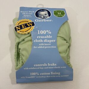 Gerber All-in-One Reusable Diaper with Insert Starter Set, M 16-28lbs