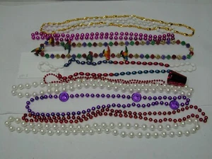 Lot Of 10 Vintage Authentic Mardi Gras Beads Necklaces New Orleans Variety #1 - Picture 1 of 1