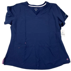 NWT MEDCOUTURE Energy Women's Scrubs 3 Pocket Top 7468 NAVY Size XL - Picture 1 of 12