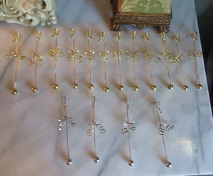 Sixteen Dept 56 Christmas Tree Candle Hangers 4 Silver 12 Gold Ornaments~6 1/2" - Picture 1 of 5