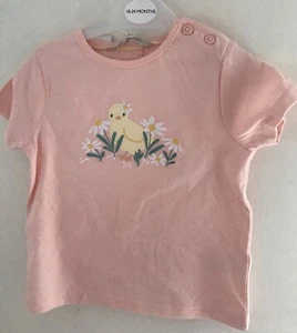 John Lewis ~ 18-24 Months ~ Peach & Yellow Chick Designed Cotton T -shirt - Picture 1 of 3