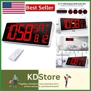 Versatile 13.7 Inch Digital Wall Clock with Remote Control & Temperature Display - Picture 1 of 10