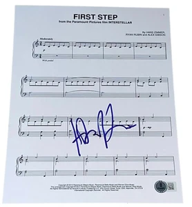 Hans Zimmer Signed Autograph Sheet Music "First Step" Interstellar Beckett BAS - Imagen 1 de 2