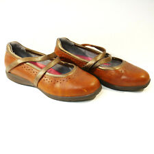 Aravon Jodi Brown Bronze Leather Mary Jane Comfort Shoes Vibram Women's 7.5 D