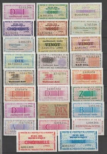 France Cinderellas Fiscal Billets Ration Carburant Auto Ministere 1949-1969 diff - Picture 1 of 1