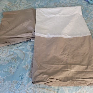 Restoration Hardware RH KING Bed Skirt 15" Drop Italy Cotton Taupe - Picture 1 of 5