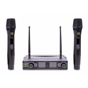 Sistema de micrófono Q Audio QWM1950 doble portátil CH70 UHF karaoke disco de DJ - Imagen 1 de 3
