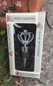 "WINE COUNTRY" WINE STOPPER ~ Connoisseur's Collection~ Silver Crown Topper~ NEW - Picture 1 of 1