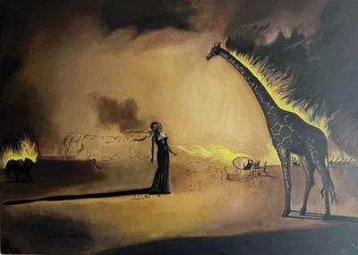 SALVADOR DALI Óleo sobre lienzo, firmado, (enmarcado) 24 X 36 pulgadas Foto 1 de 2