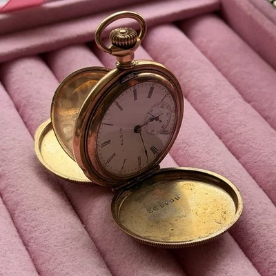 Reloj Bolsillo 1905 Elgin 7J Grado 320 0s Lleno de Oro Estuche Cazador Piezas Reparación Foto 1 de 4