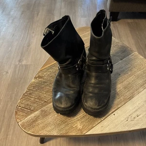 Vintage Frye Harness Boots Mens Size 13 M Black Engineer Boots - Picture 1 of 8
