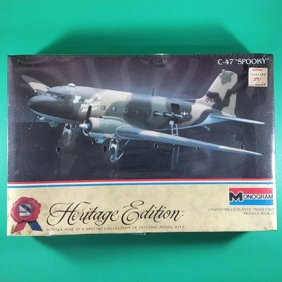 Kit Modelo Espeluznante Monograma EE. UU. C-47 #6059 Escala 1:90 1983 Sellado Douglas DC-3 Foto 1 de 4