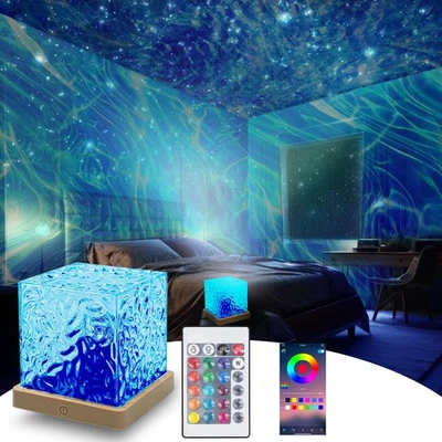 DOLIIUY Northern Light Lamp, Wave Ocean Water Projector Lights, 16 Colors Gra...