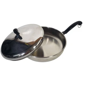 Farberware Aluminium plattiert Edelstahl Pfanne 10 Zoll mit Deckel & isoliertem Griff - Bild 1 von 9